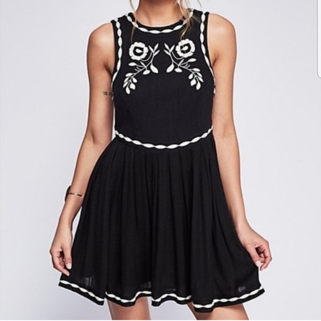 Free People Black Birds Of A Feather Dress
